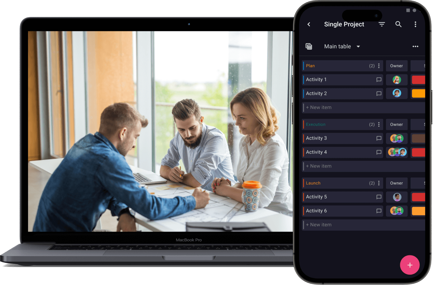 Film production team using planning software efficiently
