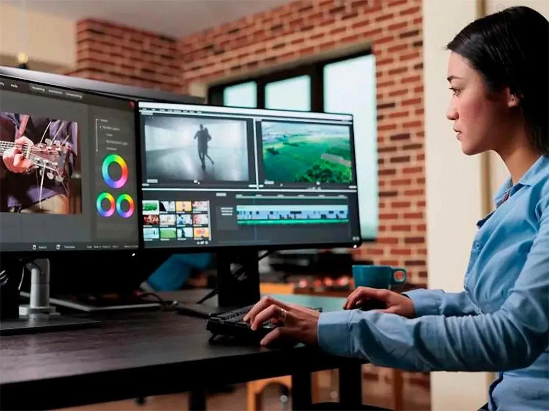 Professional studio team organizing digital media assets in a structured workflow